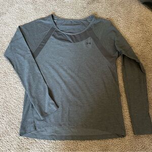 Under Armour Gray Fitted Raglan Long Sleeve Size Medium